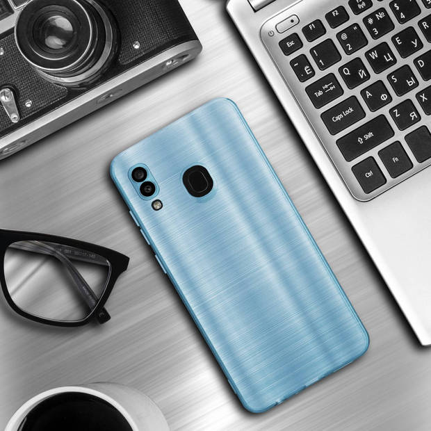 Cadorabo Hoesje geschikt voor Samsung Galaxy A20 / A30 / M10s in Brushed Turqoise - Beschermhoes Case Cover TPU silicone