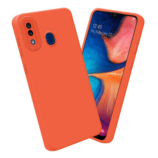 Cadorabo Hoesje geschikt voor Samsung Galaxy A20 / A30 / M10s in FLUID ORANJE - Beschermhoes TPU silicone Cover Case