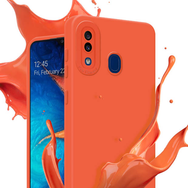 Cadorabo Hoesje geschikt voor Samsung Galaxy A20 / A30 / M10s in FLUID ORANJE - Beschermhoes TPU silicone Cover Case