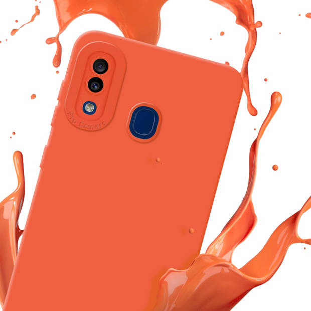 Cadorabo Hoesje geschikt voor Samsung Galaxy A20 / A30 / M10s in FLUID ORANJE - Beschermhoes TPU silicone Cover Case