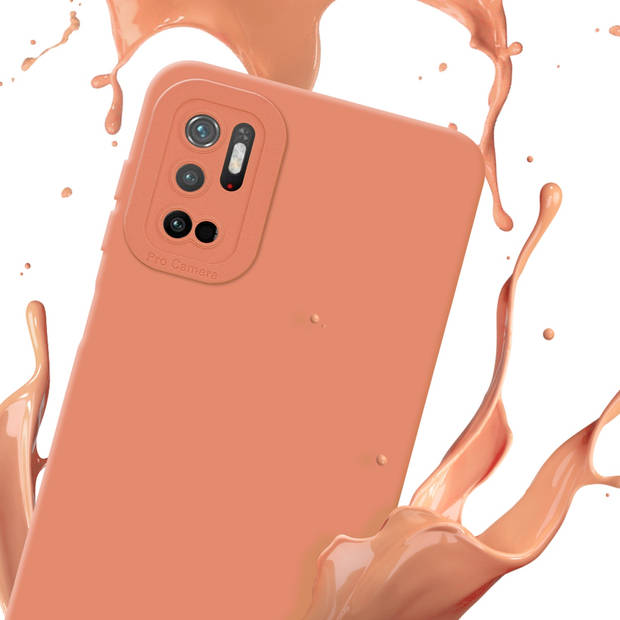 Cadorabo Hoesje geschikt voor Xiaomi RedMi NOTE 10 5G / POCO M3 PRO 5G in FLUID LICHT ORANJE - Beschermhoes TPU silicone