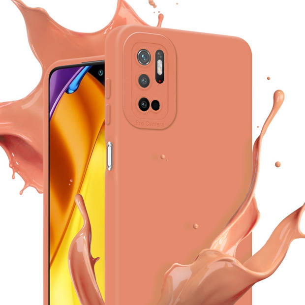 Cadorabo Hoesje geschikt voor Xiaomi RedMi NOTE 10 5G / POCO M3 PRO 5G in FLUID LICHT ORANJE - Beschermhoes TPU silicone