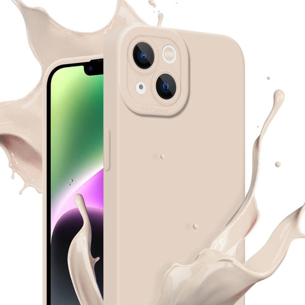 Cadorabo Hoesje geschikt voor Apple iPhone 14 in FLUID CREAM - Beschermhoes TPU silicone Cover Case
