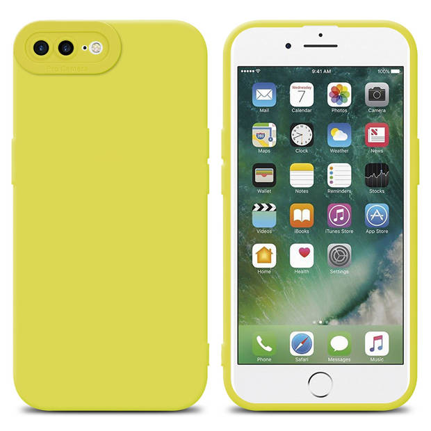 Cadorabo Hoesje geschikt voor Apple iPhone 7 PLUS / 7S PLUS / 8 PLUS in FLUID GEEL - Beschermhoes TPU silicone Cover