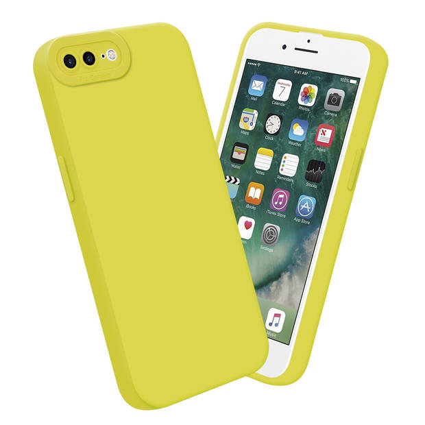 Cadorabo Hoesje geschikt voor Apple iPhone 7 PLUS / 7S PLUS / 8 PLUS in FLUID GEEL - Beschermhoes TPU silicone Cover