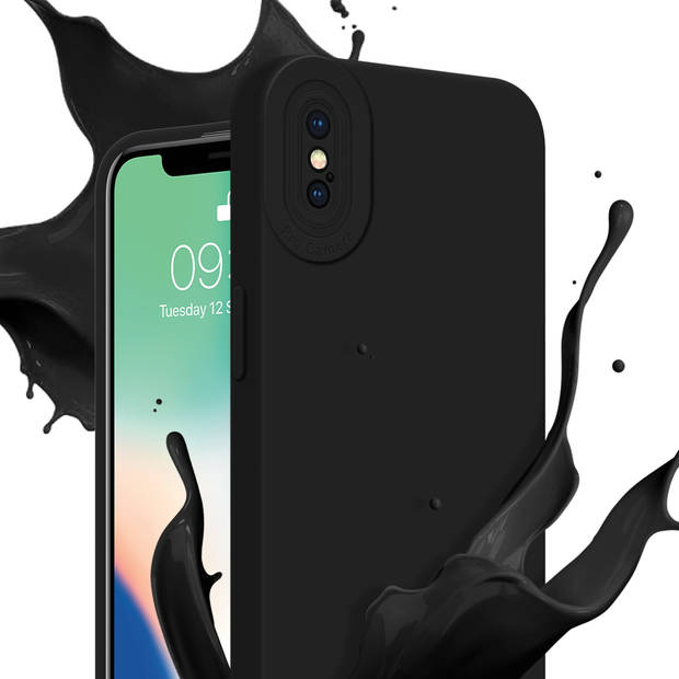 Cadorabo Hoesje geschikt voor Apple iPhone X / XS in FLUID ZWART - Beschermhoes TPU silicone Cover Case