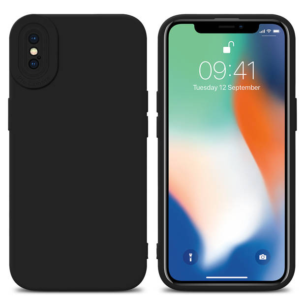 Cadorabo Hoesje geschikt voor Apple iPhone XS MAX in FLUID ZWART - Beschermhoes TPU silicone Cover Case