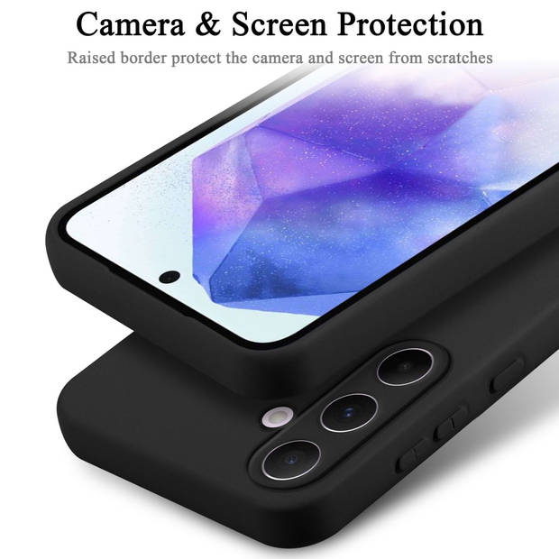 Cadorabo Hoesje geschikt voor Samsung Galaxy A55 Case in LIQUID ZWART - Beschermhoes TPU silicone Cover