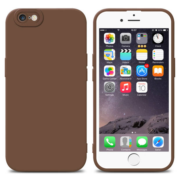 Cadorabo Hoesje geschikt voor Apple iPhone 6 PLUS / 6S PLUS in FLUID BRUIN - Beschermhoes TPU silicone Cover Case