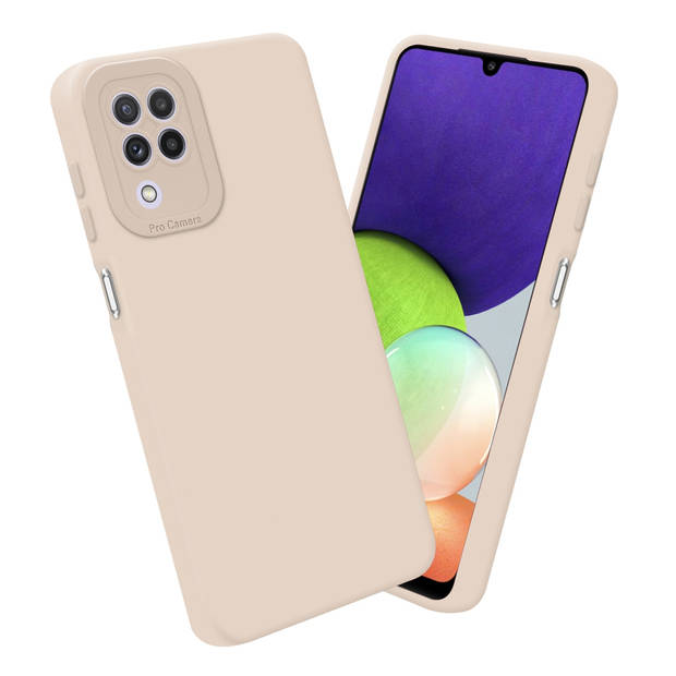 Cadorabo Hoesje geschikt voor Samsung Galaxy A22 4G in FLUID CREAM - Beschermhoes TPU silicone Cover Case