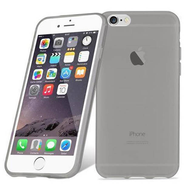 Cadorabo Hoesje geschikt voor Apple iPhone 6 PLUS / 6S PLUS in TRANSPARANT ZWART - Beschermhoes Cover gemaakt van TPU
