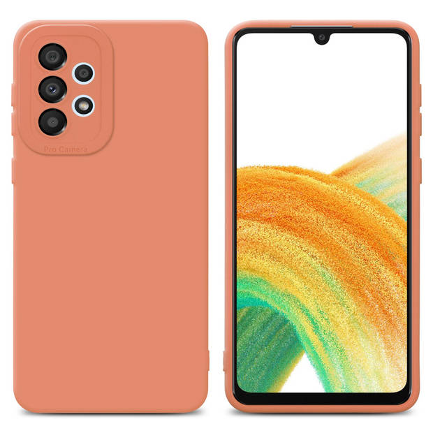 Cadorabo Hoesje geschikt voor Samsung Galaxy A72 4G / 5G in FLUID LICHT ORANJE - Beschermhoes TPU silicone Cover Case