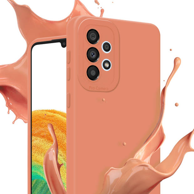 Cadorabo Hoesje geschikt voor Samsung Galaxy A72 4G / 5G in FLUID LICHT ORANJE - Beschermhoes TPU silicone Cover Case