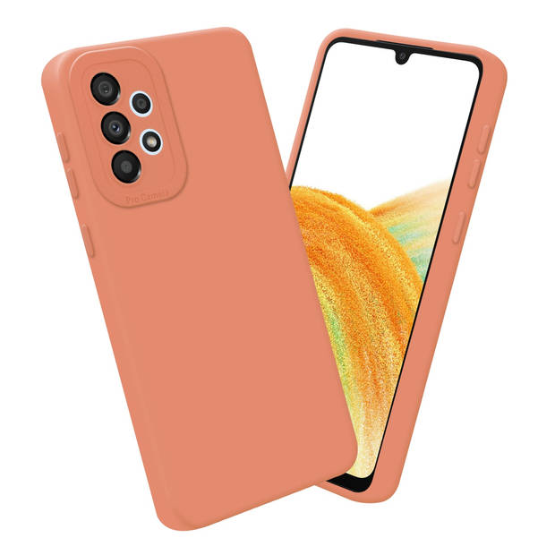 Cadorabo Hoesje geschikt voor Samsung Galaxy A72 4G / 5G in FLUID LICHT ORANJE - Beschermhoes TPU silicone Cover Case