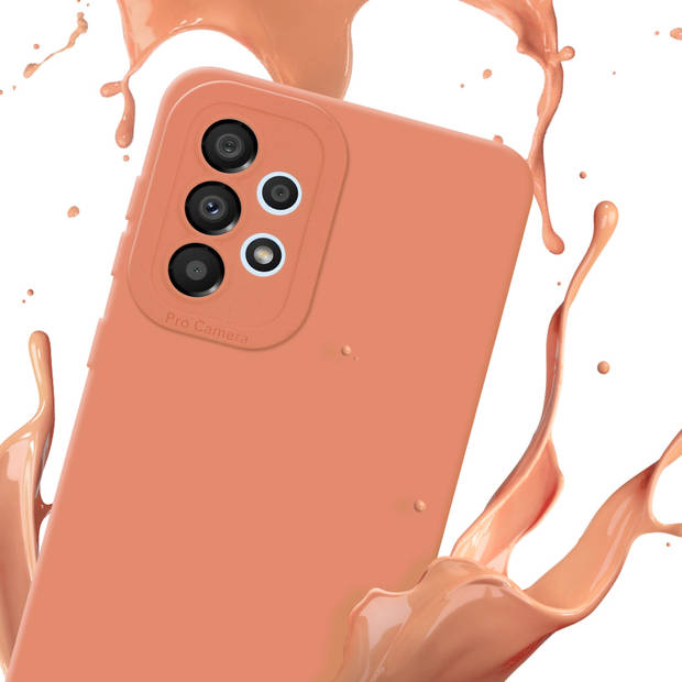 Cadorabo Hoesje geschikt voor Samsung Galaxy A52 (4G / 5G) / A52s in FLUID LICHT ORANJE - Beschermhoes TPU silicone