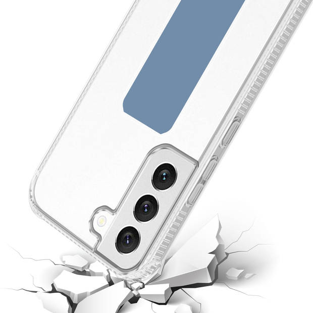 Cadorabo Hoesje geschikt voor Samsung Galaxy S22 Cover in LICHTBLAUW - Beschermhoes TPU silicone Case met houder