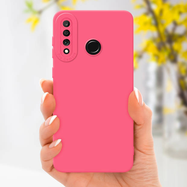 Cadorabo Hoesje geschikt voor Huawei P30 LITE in FLUID ROOD - Beschermhoes TPU silicone Cover Case