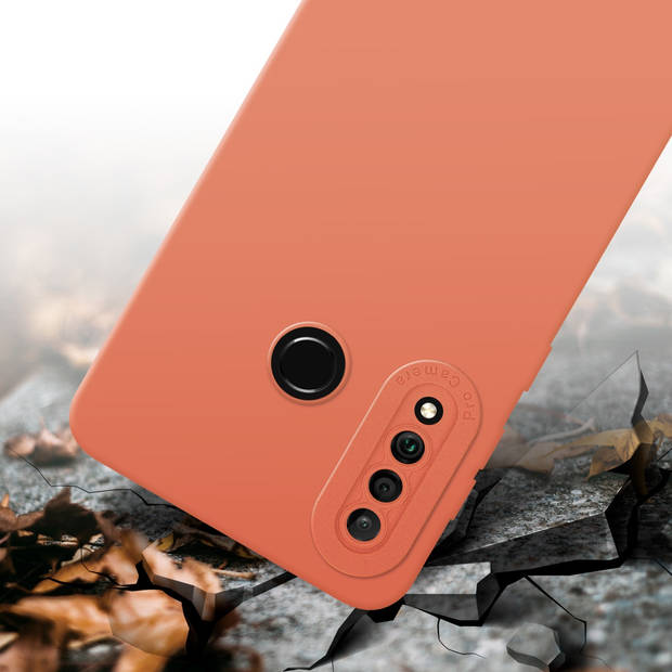 Cadorabo Hoesje geschikt voor Huawei P30 LITE in FLUID LICHT ORANJE - Beschermhoes TPU silicone Cover Case