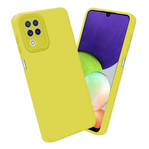 Cadorabo Hoesje geschikt voor Samsung Galaxy A22 4G in FLUID GEEL - Beschermhoes TPU silicone Cover Case