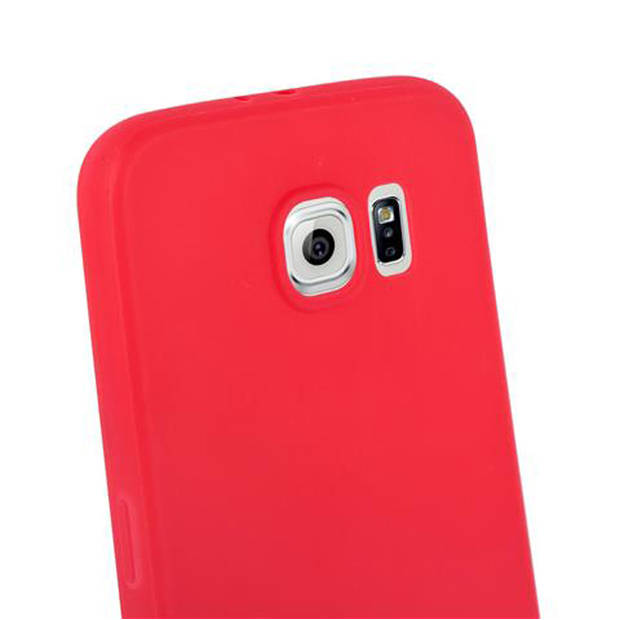 Cadorabo Hoesje geschikt voor Samsung Galaxy S6 in CANDY ROOD - Beschermhoes TPU silicone Case Cover