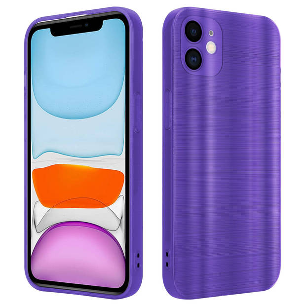 Cadorabo Hoesje geschikt voor Apple iPhone 11 in Brushed Paars - Beschermhoes Case Cover TPU silicone