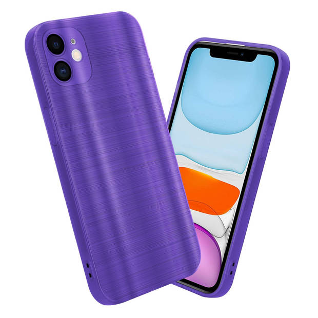 Cadorabo Hoesje geschikt voor Apple iPhone 11 in Brushed Paars - Beschermhoes Case Cover TPU silicone