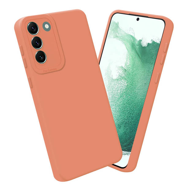 Cadorabo Hoesje geschikt voor Samsung Galaxy S22 PLUS in FLUID LICHT ORANJE - Beschermhoes TPU silicone Cover Case