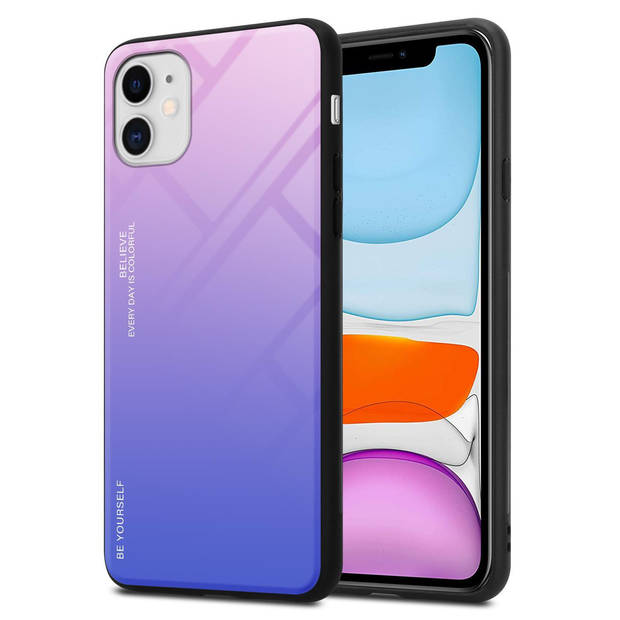 Cadorabo Hoesje geschikt voor Apple iPhone 11 in ROZE - BLAUW - Tweekleurige beschermhoes TPU-silicone Case Cover