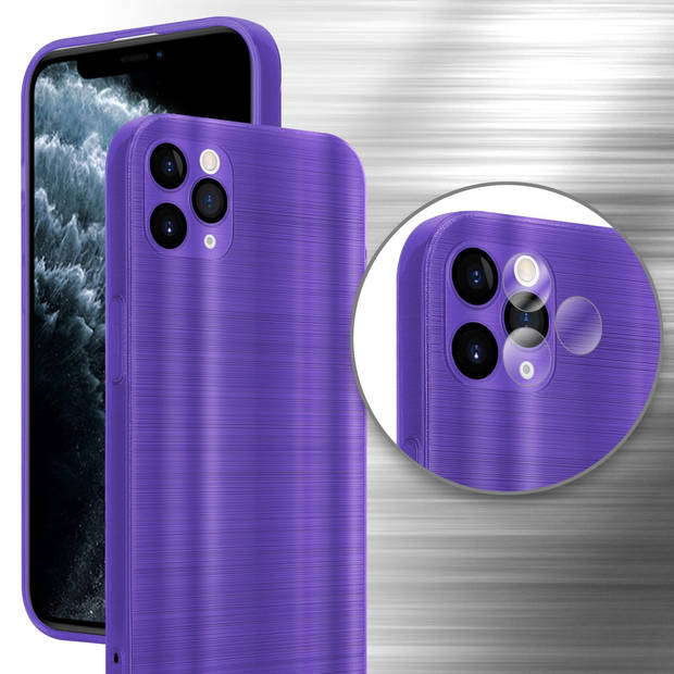 Cadorabo Hoesje geschikt voor Apple iPhone 11 PRO MAX in Brushed Paars - Beschermhoes Case Cover TPU silicone
