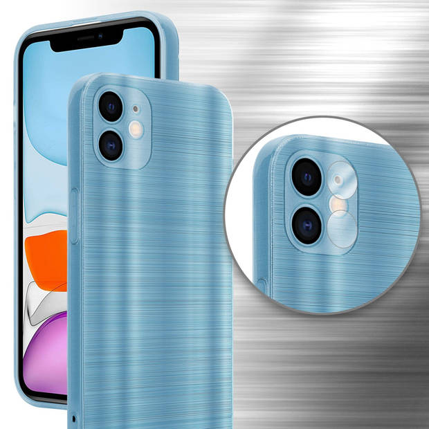 Cadorabo Hoesje geschikt voor Apple iPhone 11 in Brushed Turqoise - Beschermhoes Case Cover TPU silicone