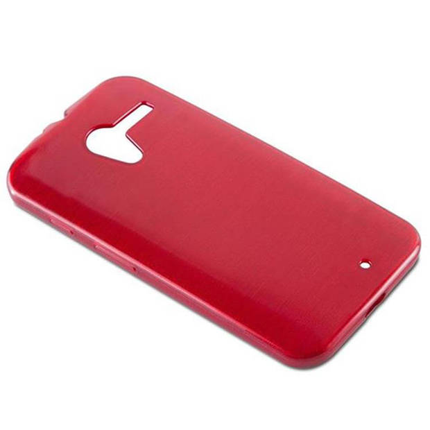 Cadorabo Hoesje geschikt voor Motorola MOTO X in ROOD - Beschermhoes TPU silicone Case Cover Brushed