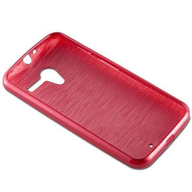 Cadorabo Hoesje geschikt voor Motorola MOTO X in ROOD - Beschermhoes TPU silicone Case Cover Brushed