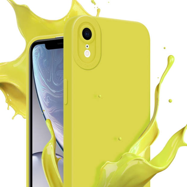 Cadorabo Hoesje geschikt voor Apple iPhone XR in FLUID GEEL - Beschermhoes TPU silicone Cover Case