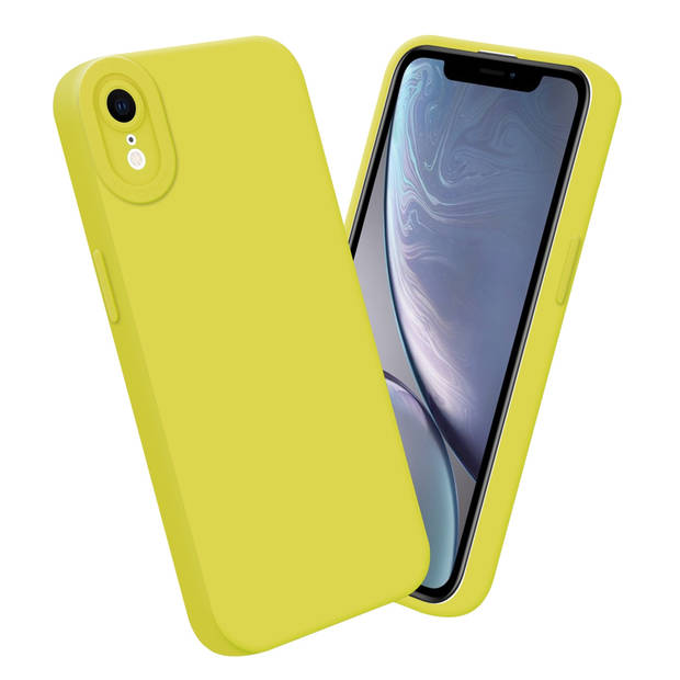 Cadorabo Hoesje geschikt voor Apple iPhone XR in FLUID GEEL - Beschermhoes TPU silicone Cover Case