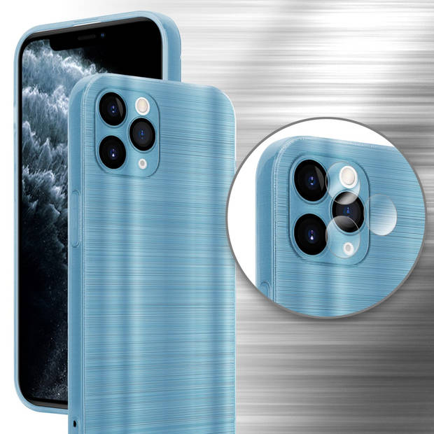 Cadorabo Hoesje geschikt voor Apple iPhone 11 PRO in Brushed Turqoise - Beschermhoes Case Cover TPU silicone