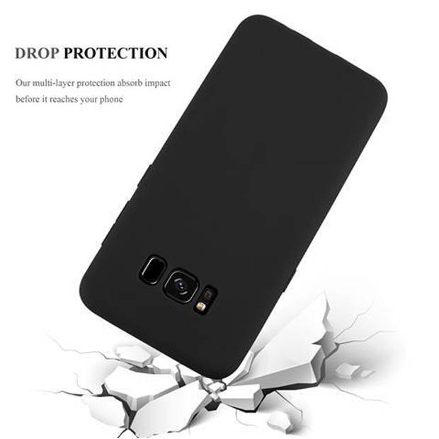 Cadorabo Hoesje geschikt voor Samsung Galaxy S8 in CANDY ZWART - Beschermhoes TPU silicone Case Cover