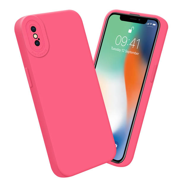 Cadorabo Hoesje geschikt voor Apple iPhone X / XS in FLUID ROOD - Beschermhoes TPU silicone Cover Case