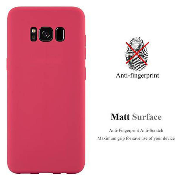 Cadorabo Hoesje geschikt voor Samsung Galaxy S8 in CANDY ROOD - Beschermhoes TPU silicone Case Cover