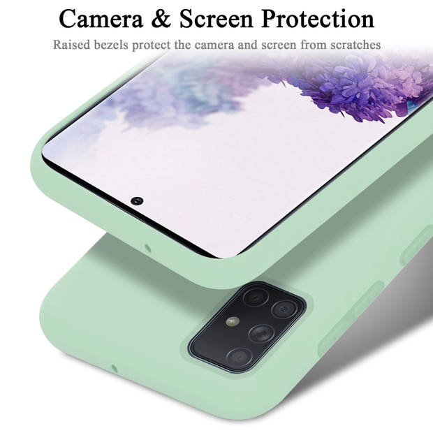 Cadorabo Hoesje geschikt voor Samsung Galaxy A71 4G Case in LIQUID LICHT GROEN - Beschermhoes TPU silicone Cover