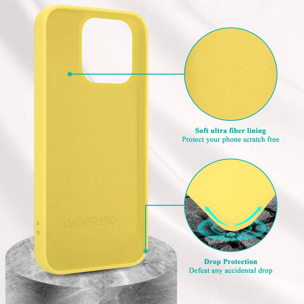 Cadorabo Hoesje geschikt voor Apple iPhone 14 PRO MAX Case in LIQUID GEEL - Beschermhoes TPU silicone Cover