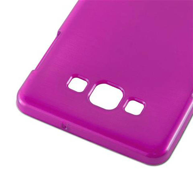 Cadorabo Hoesje geschikt voor Samsung Galaxy A7 2015 in ROZE - Beschermhoes TPU silicone Case Cover Brushed