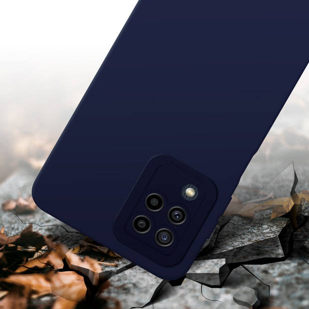 Cadorabo Hoesje geschikt voor Samsung Galaxy M22 / M32 4G in FLUID DONKER BLAUW - Beschermhoes TPU silicone Cover Case