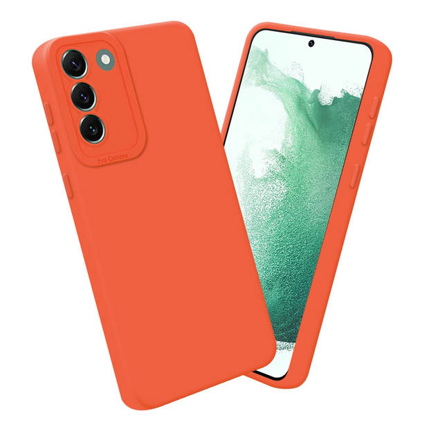 Cadorabo Hoesje geschikt voor Samsung Galaxy S22 PLUS in FLUID ORANJE - Beschermhoes TPU silicone Cover Case