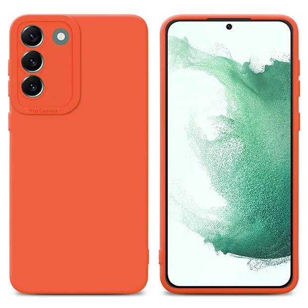 Cadorabo Hoesje geschikt voor Samsung Galaxy S22 PLUS in FLUID ORANJE - Beschermhoes TPU silicone Cover Case