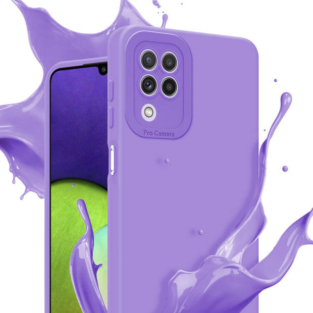 Cadorabo Hoesje geschikt voor Samsung Galaxy A22 4G in FLUID LICHT PAARS - Beschermhoes TPU silicone Cover Case