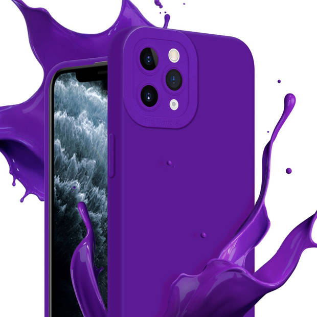 Cadorabo Hoesje geschikt voor Apple iPhone 11 PRO MAX in FLUID DONKER PAARS - Beschermhoes TPU silicone Cover Case