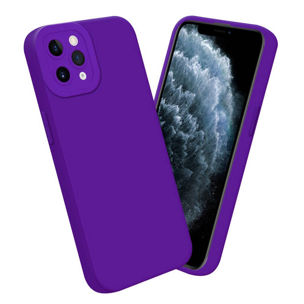 Cadorabo Hoesje geschikt voor Apple iPhone 11 PRO MAX in FLUID DONKER PAARS - Beschermhoes TPU silicone Cover Case