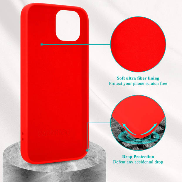 Cadorabo Hoesje geschikt voor Apple iPhone 14 Case in LIQUID ROOD - Beschermhoes TPU silicone Cover