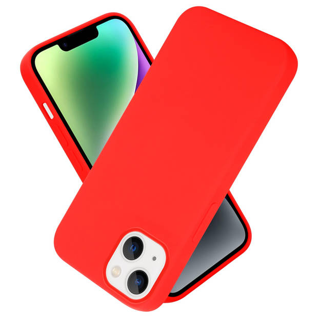 Cadorabo Hoesje geschikt voor Apple iPhone 14 PLUS Case in LIQUID ROOD - Beschermhoes TPU silicone Cover