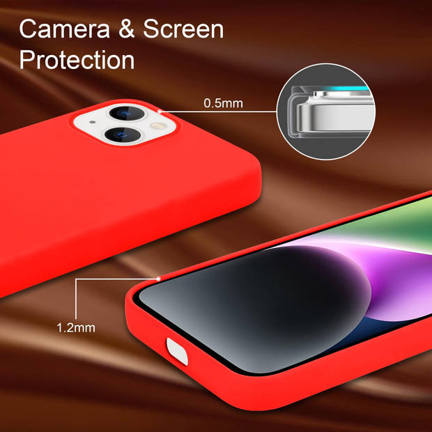 Cadorabo Hoesje geschikt voor Apple iPhone 14 PLUS Case in LIQUID ROOD - Beschermhoes TPU silicone Cover